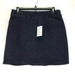 NEW Croft & Barrow Mid-Rise Denim Skort Women's Size 10 Petite Dark Wash Casual